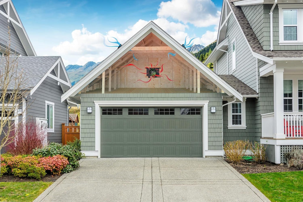 Quietcool AFG SMT ES-3.0 Smart Attic Fan for Gable Vents - Up to 2801 CFM - As low as 22 Watts - Smart App Control - Thermostat and Humidistat - 20ft Power Cord - Plug-and-play - Three Speed