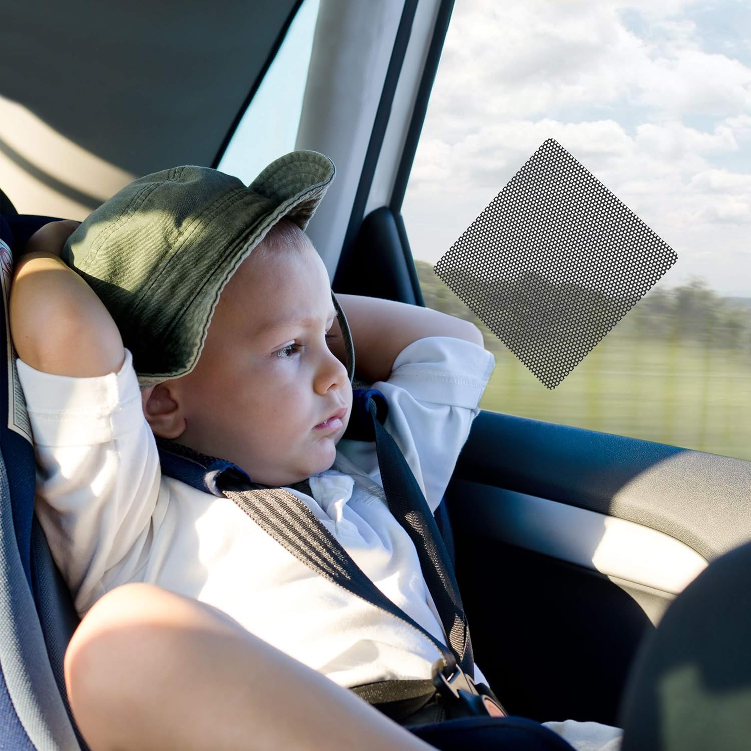 Baby On Board Signs, Car Essentials - Baby On Board Sticker - 2 Pack, 5" by 5" - Bright Yellow and See-Through When Reversing - Best Safety Signs - Non Magnet - Durable Strong Adhesive