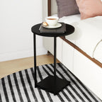 DCLRN Small End Table,c Table End Table for Sofa,Round Coffee Table is Suitable for Living Room and Bedroom.(Black)