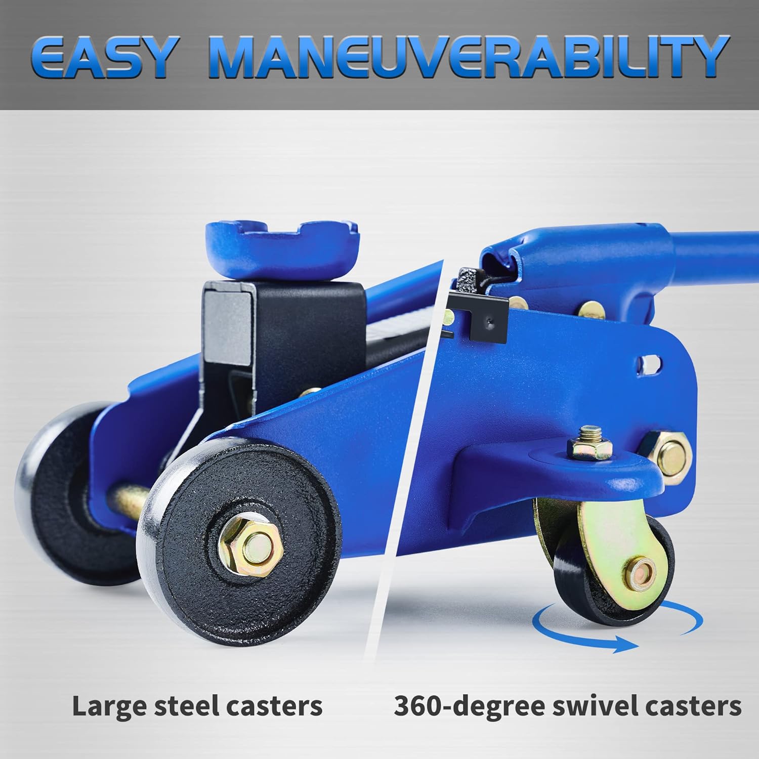 Tonda Floor Jack, Hydraulic Portable Car Jack, 2 Ton (3,800 lb) Capacity, Blue