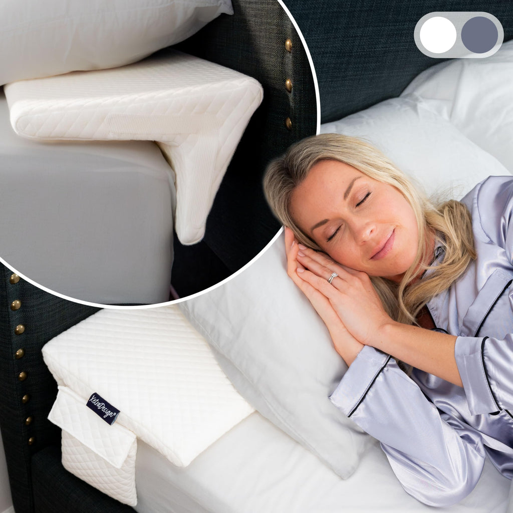 XetraDesign Bed Wedge Pillow for Headboard Gap Up to 7", Triangle Pillow Wedge for Headboard Gap, Gap Filler for Bed, Mattress Wedge Gap Filler, Headboard Space Filler, Corner Pillow, White Queen 60"