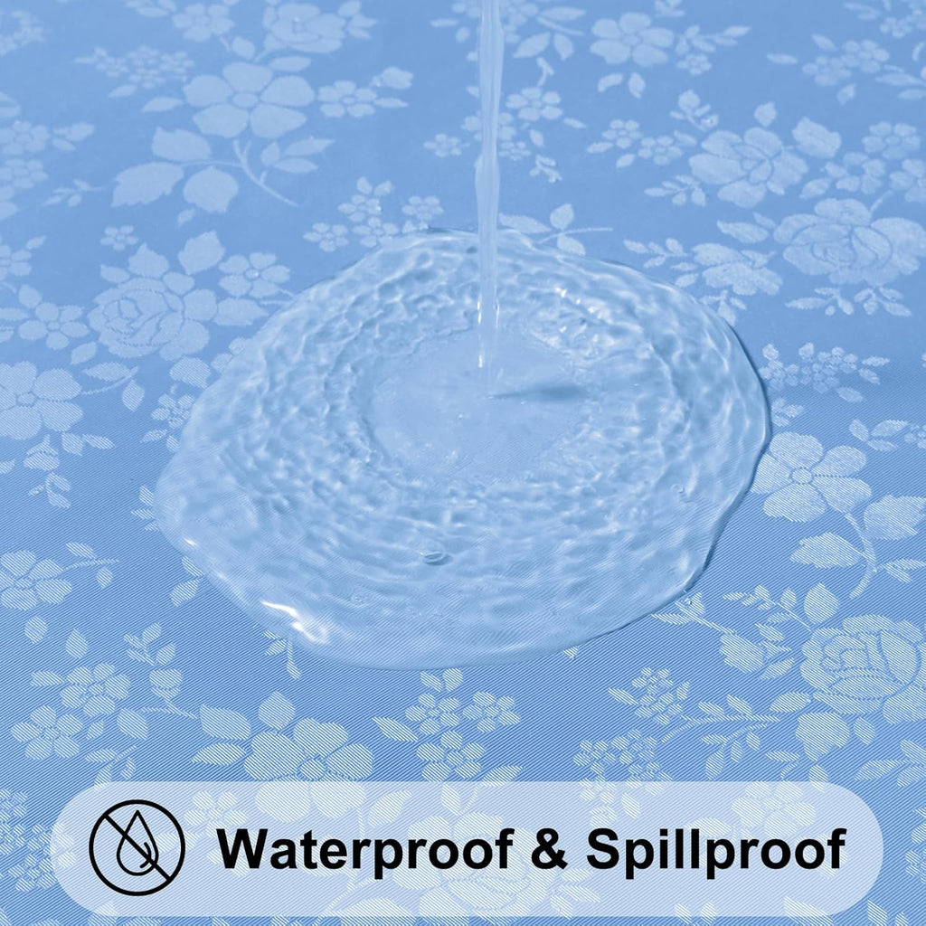 Smiry Square Table Cloth, Waterproof Heavy Duty Vinyl Tablecloths, Wipeable Washable Table Cover for Kitchen and Dining Room (Baby Blue, 54" X 54")