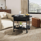 Mid Century Black Coffee Table, 26.77” Lift Top Coffee Table with Removeable Wheels, Hidden Compartment and Open Shelf, Wood Lift Tabletop Central Dining Table for Living Room, Home Office