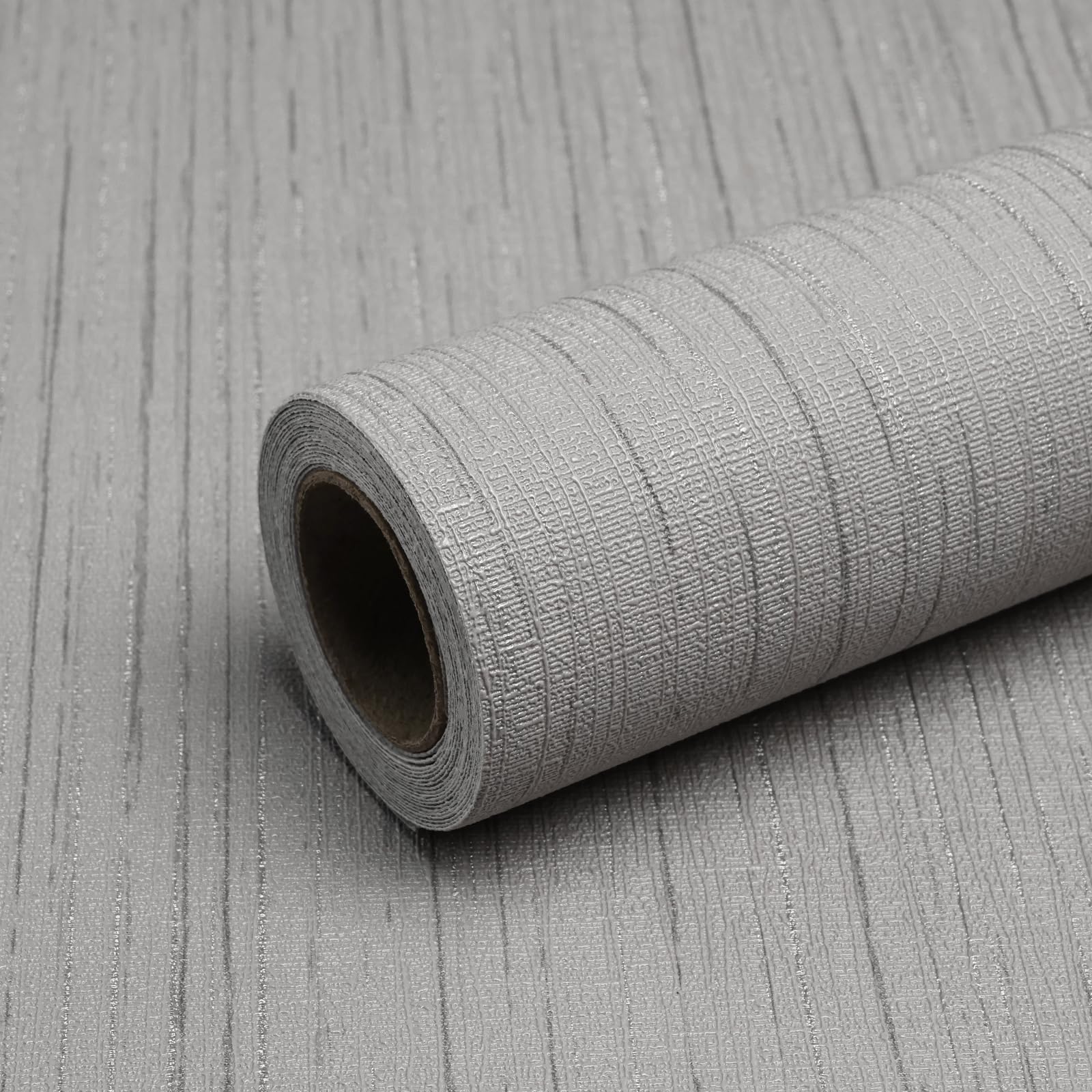 کاغذ دیواری پارچه‌ای خاکستری کیانگ‌لایو، کاغذ دیواری قابل جدا شدن و چسبان، کاغذ تماس با بافت، ۱۵.۷"x120"، کاغذ دیواری وینتیج، قابل جدا شدن، ضدآب، مناسب برای دیوارهای اتاق، کابینت‌ها، مبلمان، کشوها، میز