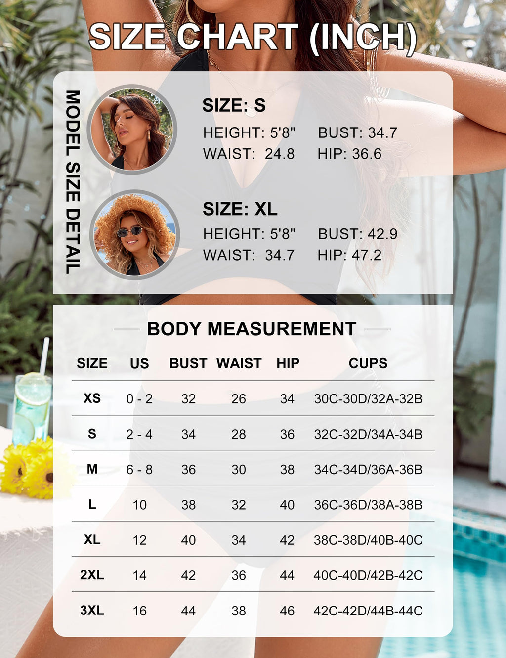 Blooming Jelly Women Tummy Control Bathing Suits Modest High Waisted Bikini Sets Over 50 2 Piece Swimsuit (Large, Green)