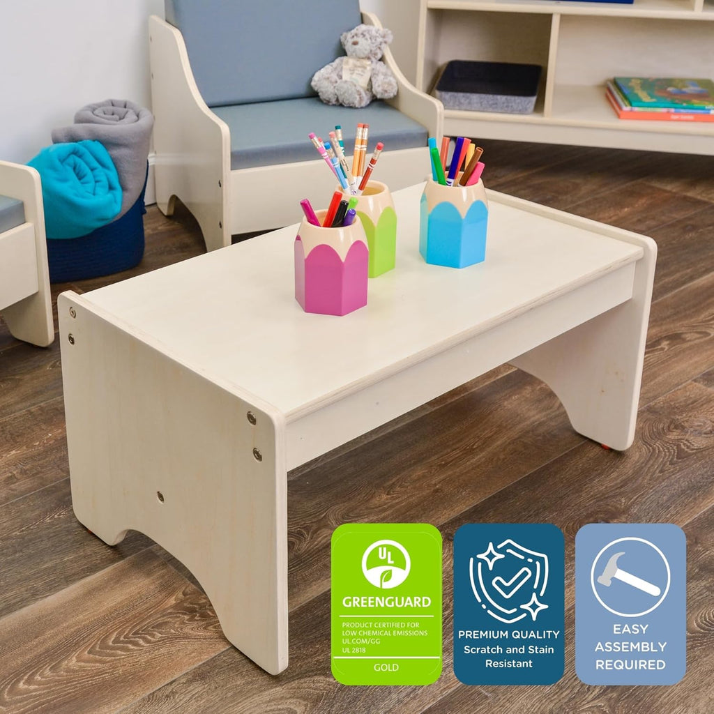 Children’s Factory Everyday Lounge Coffee Table, Toddler Reading Book Nook Table, Daycare, Preschool, Classroom or Playroom Kids Furniture, DIY Assembly