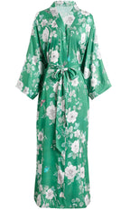 Aensso Long Soft Lightweight Silky Kimonos Robes for Women, Luxury Japanese Floral Womens Kimono Robe