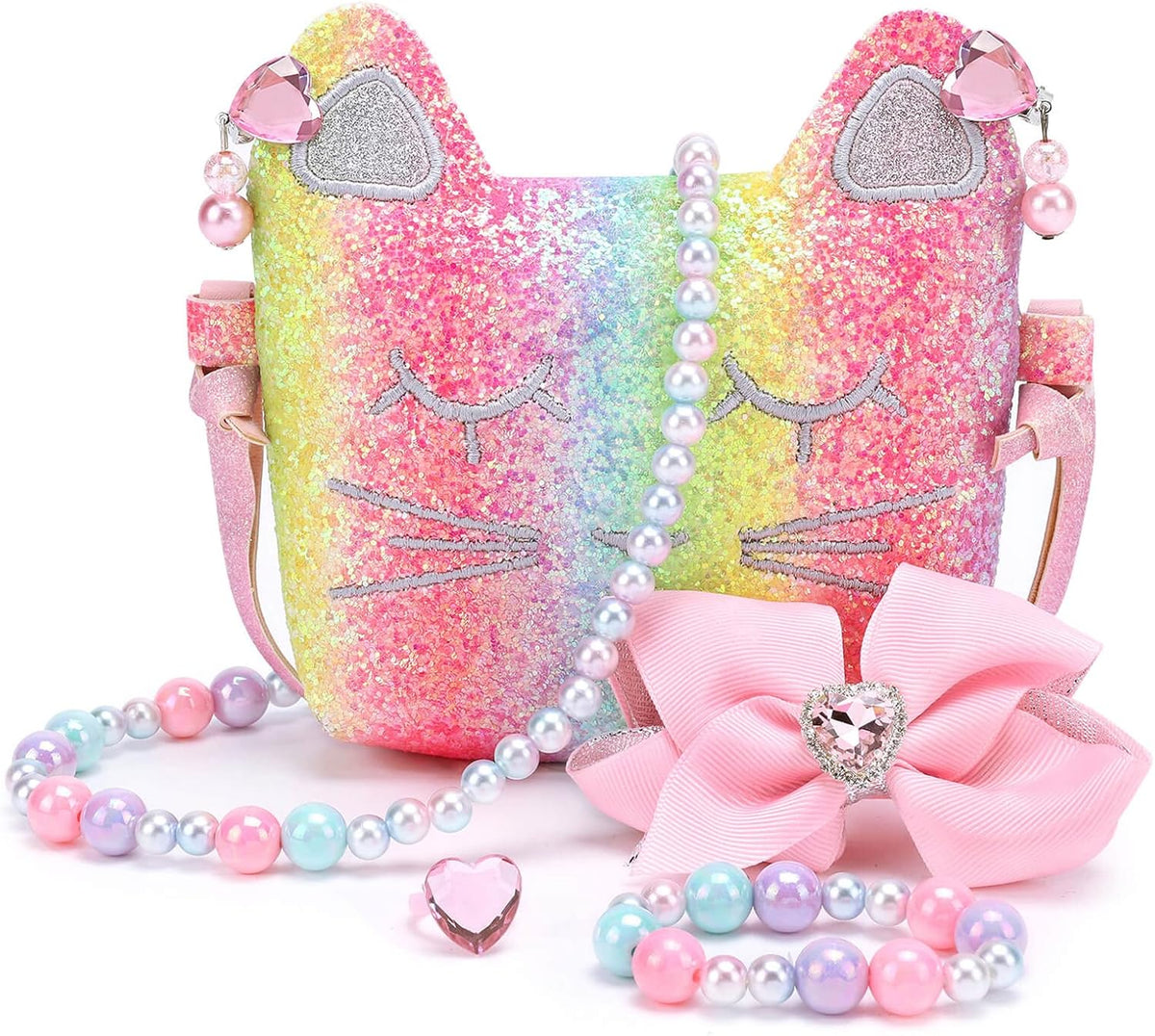 mibasies Purse for Little Girls Dress Up Jewelry Pretend Play Kids Accessories Mermaid Gifts