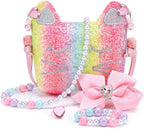 mibasies Purse for Little Girls Dress Up Jewelry Pretend Play Kids Accessories Mermaid Gifts