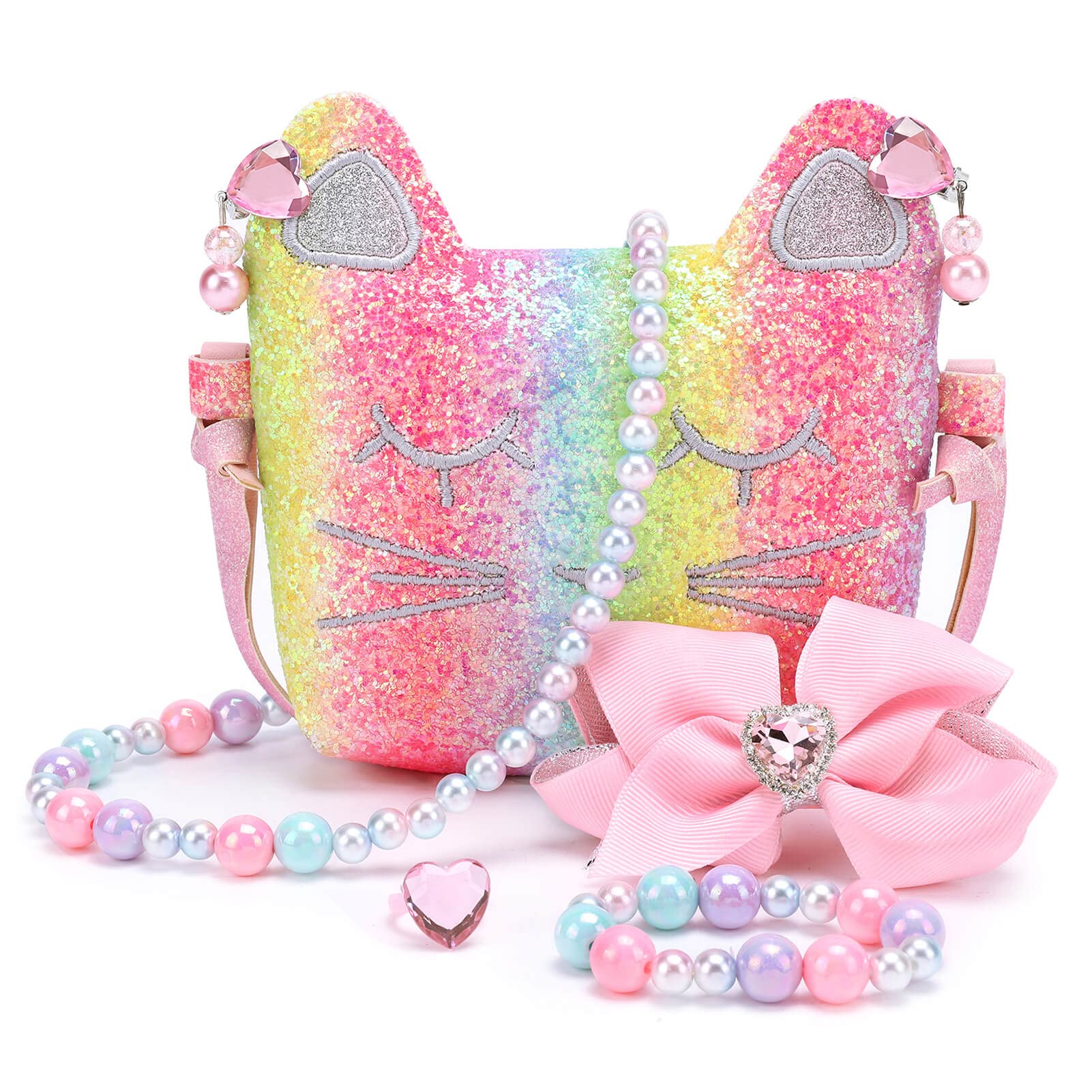 mibasies Purse for Little Girls Dress Up Jewelry Pretend Play Kids Accessories Mermaid Gifts