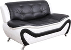 Beverly Fine Furniture 3 Piece Aldo Modern Sofa Set, Black/White