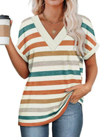 WIHOLL Womens Summer Tops Short Dolman Sleeve Shirts 2025 Fashion V Neck Outfits Clothes