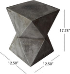 Christopher Knight Home Lux Outdoor Weight Concrete Side Table, Light Gray