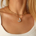 Ascona Bubble Letter Halskette Gold, Ballon Anfangsbuchstabe A Schicht Layered Halsketten Strass Buchstaben Anhänger Kette Gestapelte Halsketten für Frauen Schmuck Geschenk