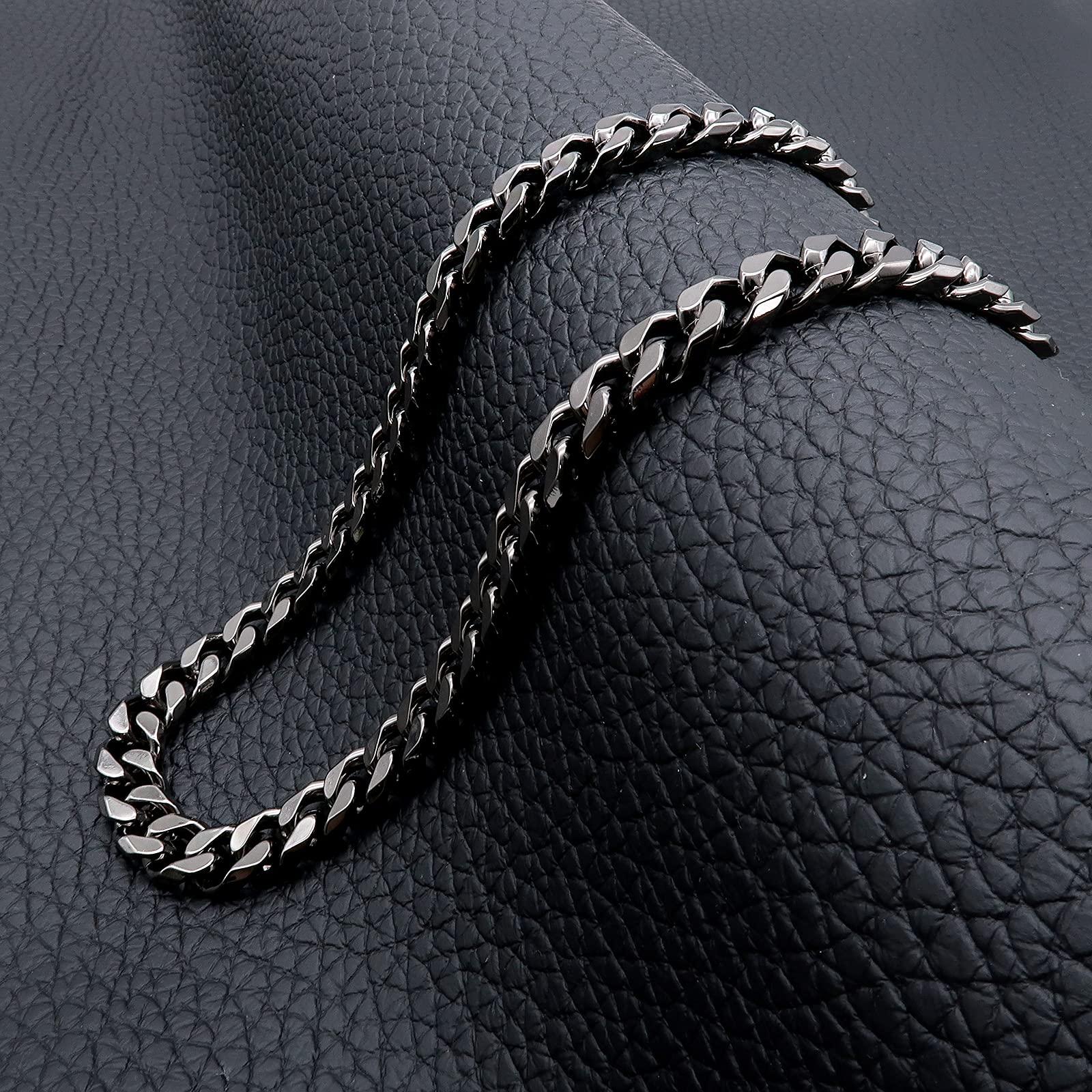 Chaîne de portefeuille newtro pour hommes femmes garçons filles, porte-clés long punk jean pantalon moto biker anneau porte-clés noir 24" (D06BK24)