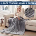 Manta eléctrica Westinghouse tamaño Queen, franela súper suave y acogedora 84" x 90" manta calefactable con 10 niveles de calentamiento rápido y apagado automático de 1-12 horas, lavable a máquina, certificación ETL y FCC, beige