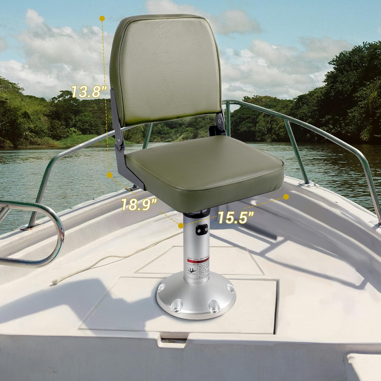 Boat Seats 2 Pack,Folding Low Back Bass Boat Seat,Pair Seats for Jon Fishing Boat with Stainless Steel Screws