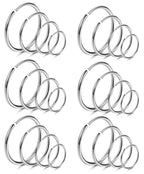 LOYALLOOK 18/24Pcs Hypoallergenic Nose Rings Hoops 316L Surgical Stainless Steel Lightweight Small Piercing Jewelry for Women Men Cartilage Tragus Helix