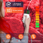 Manta Elétrica Aquecida OCTROT - Manta de Aquecimento em Sherpa de Lã para Sofá, Manta de Aquecimento de Pelo Sintético para Colo com Temporizador de 5 Posições e 10 Níveis de Aquecimento, Certificação ETL&FCC, para Adultos