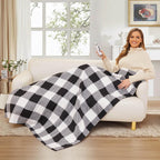 Elektrisch verwarmd deken 72" x 84" volledige maat flanellen stof met 4 verwarmingsniveaus & 10 uur automatische uitschakeling, ademend warm en wasbaar voor zacht en bed - lichtgrijs