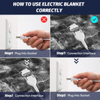 Manta Elétrica Aquecida OCTROT - Manta de Aquecimento em Sherpa de Lã para Sofá, Manta de Aquecimento de Pelo Sintético para Colo com Temporizador de 5 Posições e 10 Níveis de Aquecimento, Certificação ETL&FCC, para Adultos