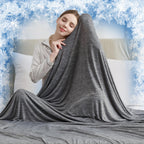 CHOSHOME Cooling Blanket for Hot Sleepers Lightweight Summer Cold Thin Blankets for Sleeping, Hot Flashes Night Sweats, Soft Blanket for Bed, Queen Size, Blue