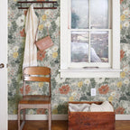 Simon&Siff Vintage Wallpaper Peel and Stick Modern Floral Wall Paper Farmhouse Botanical Contact Paper Removable Renter Friendly Wallpaper for Cabinets Countertop Wall 17.3" x 118"