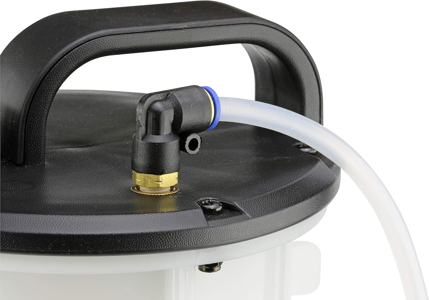 Mityvac MV7300 Pneumatic 2.3 Gallon Venturi Vacuum Pump Fluid Evacuator, Uses Compressed Air, Chemical-Resistant Polyethylene, Air Shut-Off Valve, Overflow Prevention, Quick-Drain Spout, Large Base