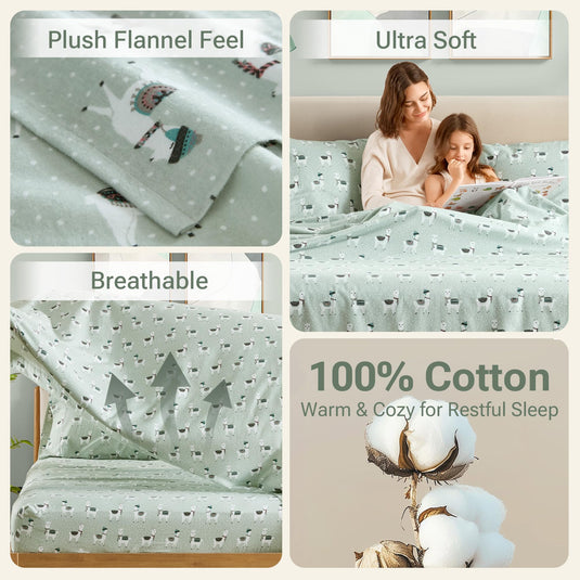 Sleep Philosophy True North Cozy Flannel Warm 100% Cotton Sheet - Novelty Print Animals Stars Cute Ultra Soft Cold Weather Bedding Set, Twin, Pink/Grey Snowflakes 3 Piece