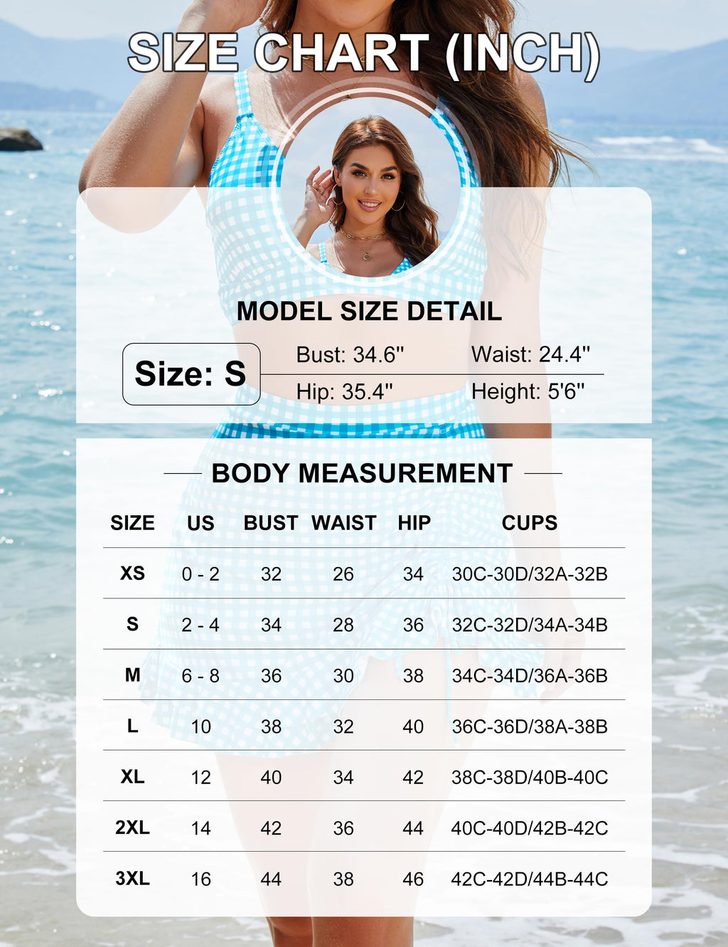 Blooming Jelly Women's High Waisted Bikini Sets Tummy Control Swim Skirt Two Piece Swim Suit 2025 Retro Swimsuit(Black White Plaid,Medium)