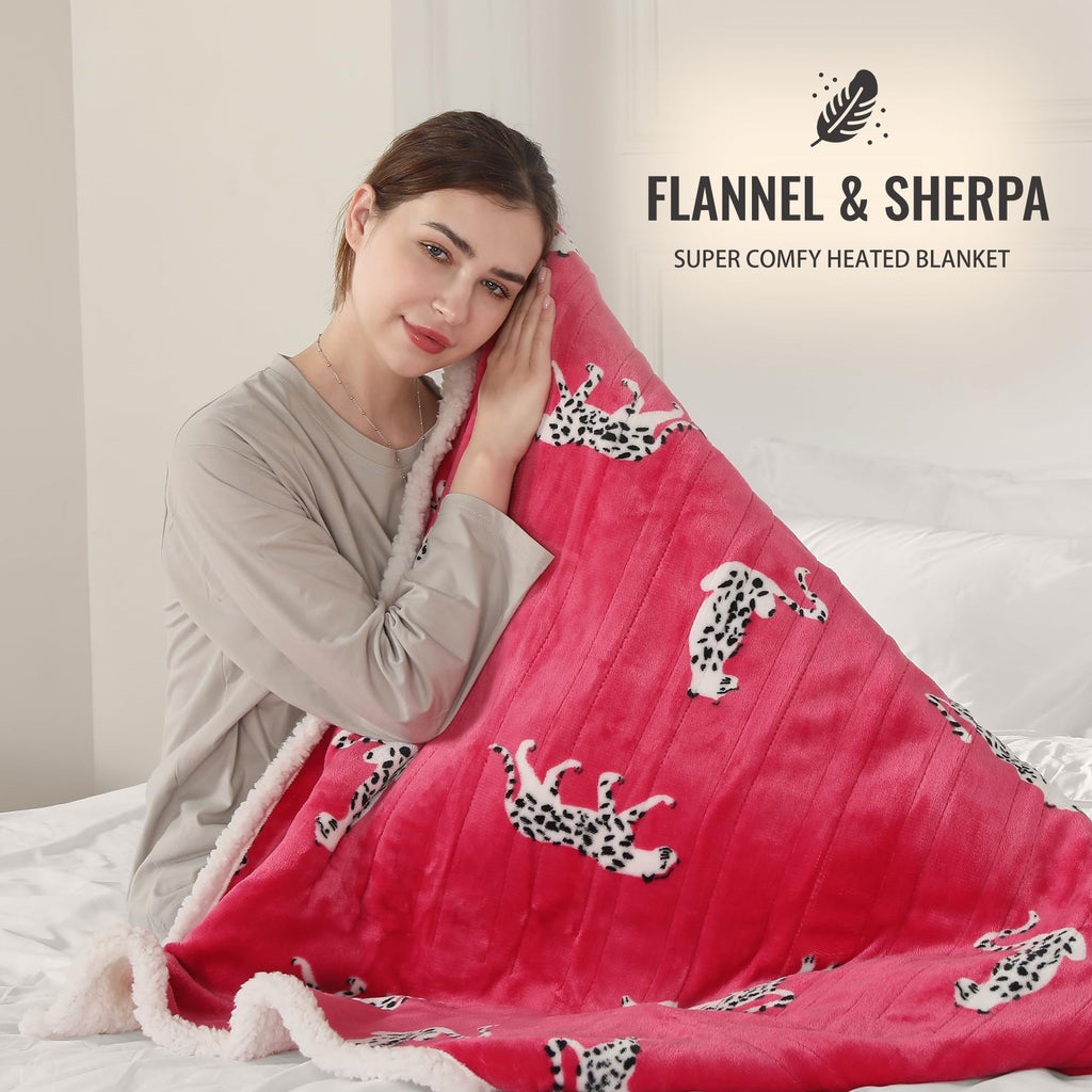 Coperta Elettrica Riscaldata Plaid con 5 Livelli di Riscaldamento e Spegnimento Automatico dopo 4 Ore, Plaid Riscaldato 50"x60" con Certificazione ETL e FCC per Casa e Ufficio, Lavabile in Lavatrice, Grigio Scuro