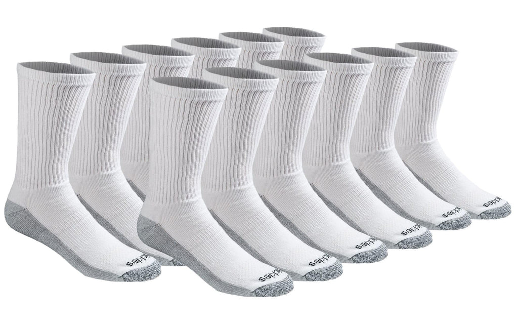 Dickies Men's Dri-Tech Original Moisture Control Crew Socks, Available in M-XXL (6, 12, 18 Pairs)