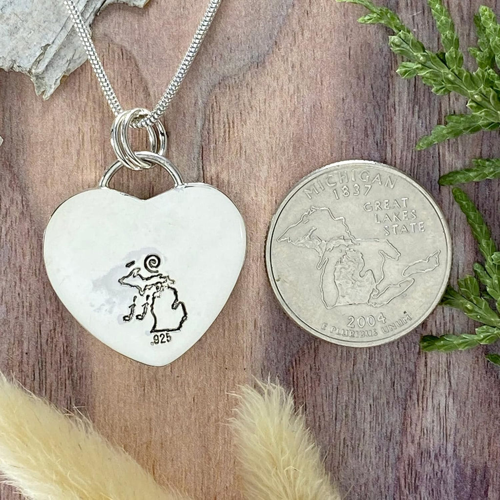 Petoskey Stone Heart Pendant Necklace