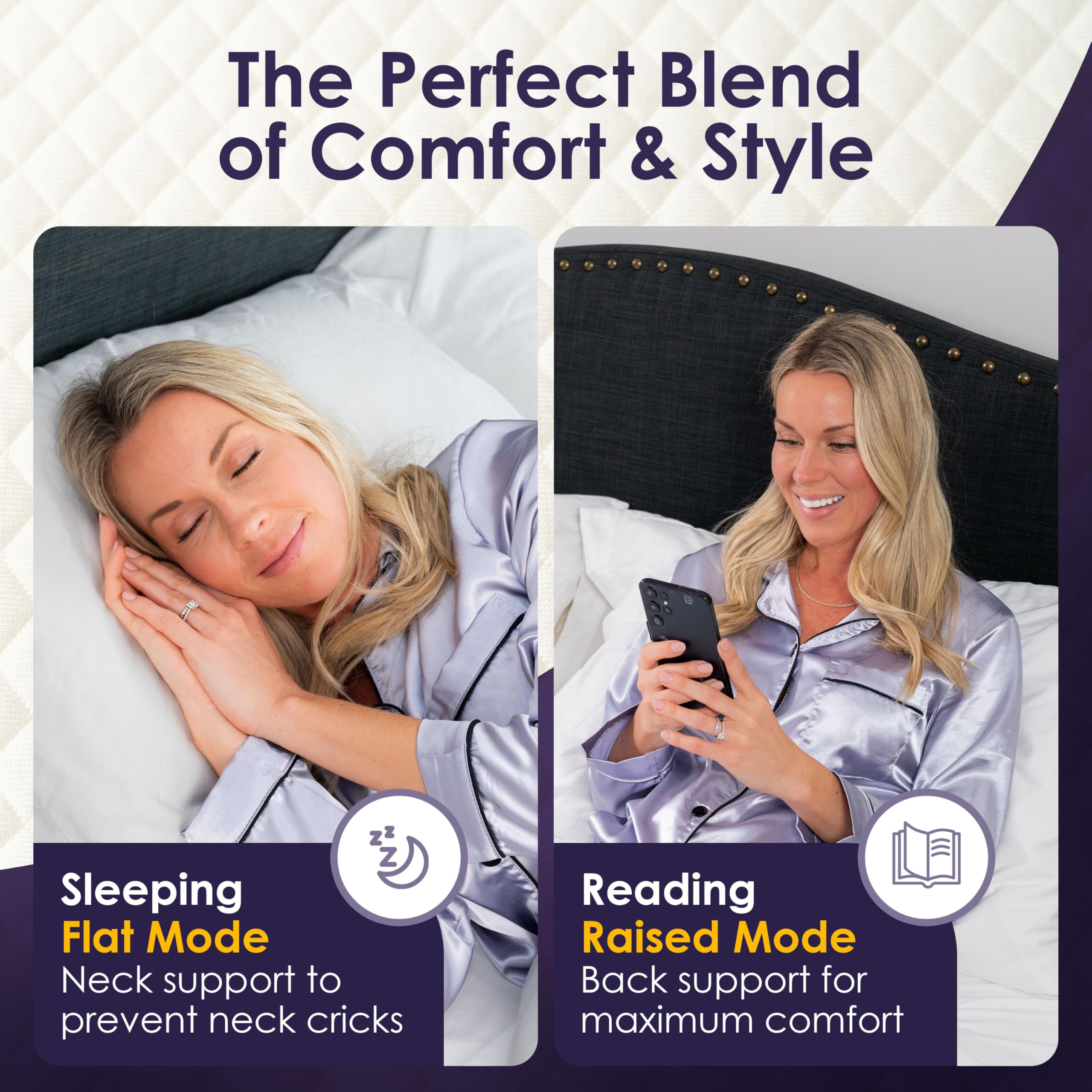 XetraDesign Bed Wedge Pillow for Headboard Gap Up to 7", Triangle Pillow Wedge for Headboard Gap, Gap Filler for Bed, Mattress Wedge Gap Filler, Headboard Space Filler, Corner Pillow, White Queen 60"