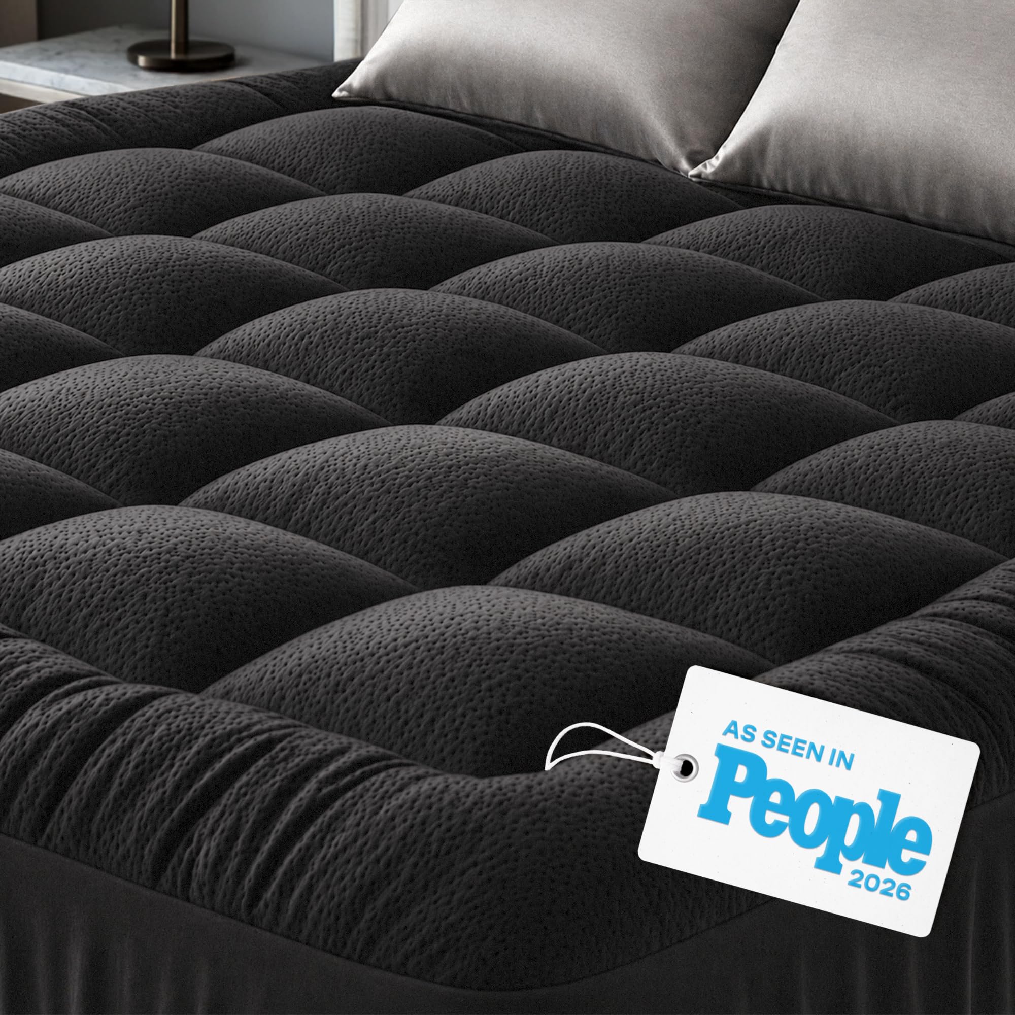 Niagara Sleep Solution Ultra Soft Queen Size Mattress Topper - Viscose Made from Bamboo Pillow Top Mattress Pad for Back Pain Relief - Naturally Cooling for Hot Sleepers, Green