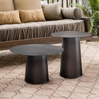 ALOADECOR W17.7 Modern and Contemporary Matte Black Single Round Coffee Table Sturdy Iron Base Elegant Design for Living Room Bedroom and Office Decor