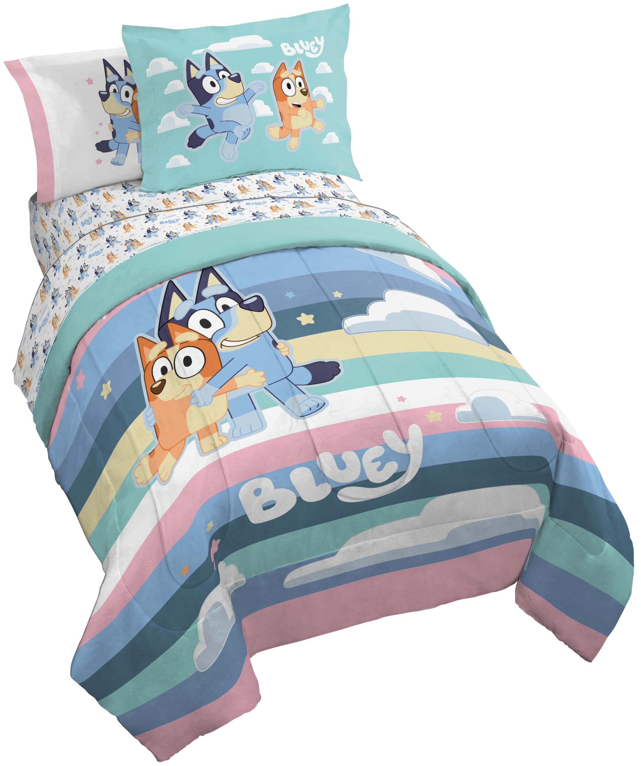 Jay Franco Kids Comforter Set Includes Sheets and Pillow Covers - Soft and Cozy Bed Set for Stylish Room Decor, Grey - Minecraft Movie, 7 Piece Queen Size Bedding