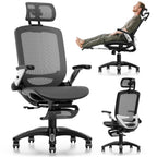 GABRYLLY Ergonomic Office Chair, High Back Home Desk Chair with Headrest, Flip-Up Arms, 90-120° Tilt Lock and Wide Cushion, Big and Tall Mesh Chairs for Man Woman, Black Task Chair