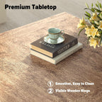 Coffee Table 31.5 in Rustic Center Table with X Design Wooden Pedestal for Living Room, Dark Oak Square Home Office Sofa Side Table for Small Space, Easy Assembly, Space-Saving