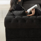 U-Shaped Oversized Symmetrical Sectional Sofa Couch Classic Chesterfield Scroll Armrest Button Tufted Sofa&Couch with Extra Wide Chaises and 2 Pillows for Living Room Home Theater/Office/Apartment