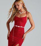 HinyBoeh Women's Rhinestone-Chain-Belt Silver-Diamond-Waist-Belts Adjjustable for Wedding-Bridal Dress 27-36''Waist