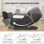 Real Relax Massage Chair, Full Body Zero Gravity Massage Recliner, with Auto Modes, Waist Heating, LCD, Bluetooth, Foot Massage, Black