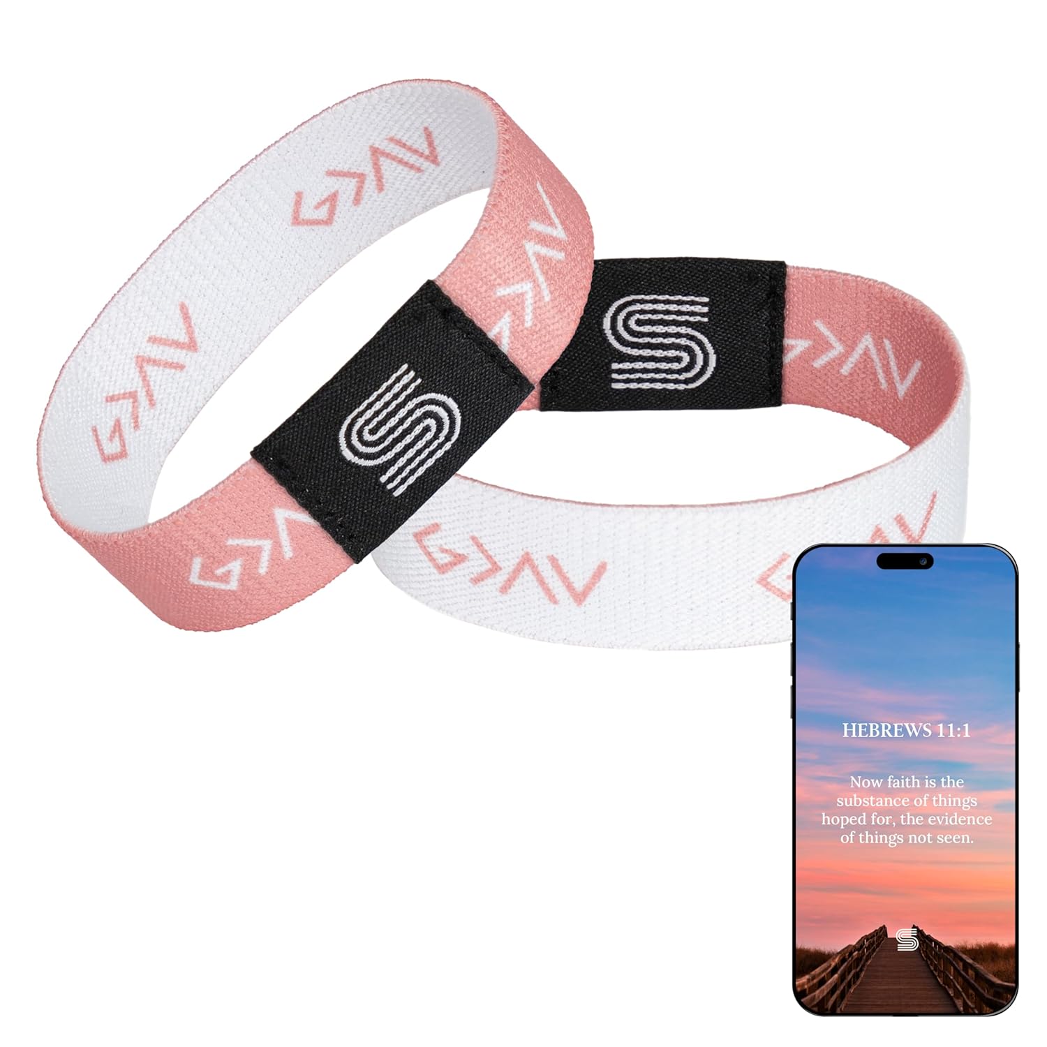 Daily Bible Verse Bracelet Scan Mothers Day Gift For Mom, Scripture Wristband Scan Phone For Prayer, God Is Greater Than The Highs And Lows Jesus Faith Christian Devotional God Band (Pink)