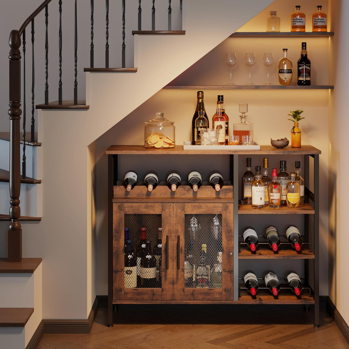 Bitters Rack Bar X-cosrack Wine Bar Rack Cabinet with Detachable Wine Rack, Coffee Bar ...