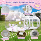 10FT Inflatable Bubble House Dome for Kids, Clear PVC Inflatable Bubble House Tent with Tunnel, Bubble Balloon House with 750W Air Blower, 600W Air Pump Inflatable Dome for Party (Clear, 10FT)