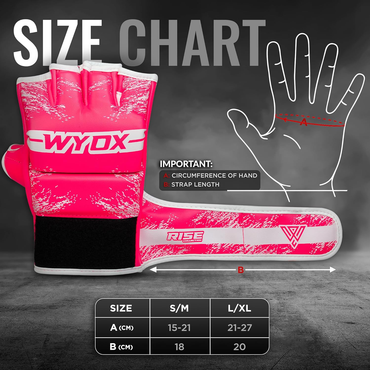 WYOX MMA Gloves for Men & Women – Grappling & Sparring Boxing Gloves with Open Palm Design, Padded Fingerless Training Gloves for Kickboxing, Muay Thai, Youth & Heavy Bag Workouts
