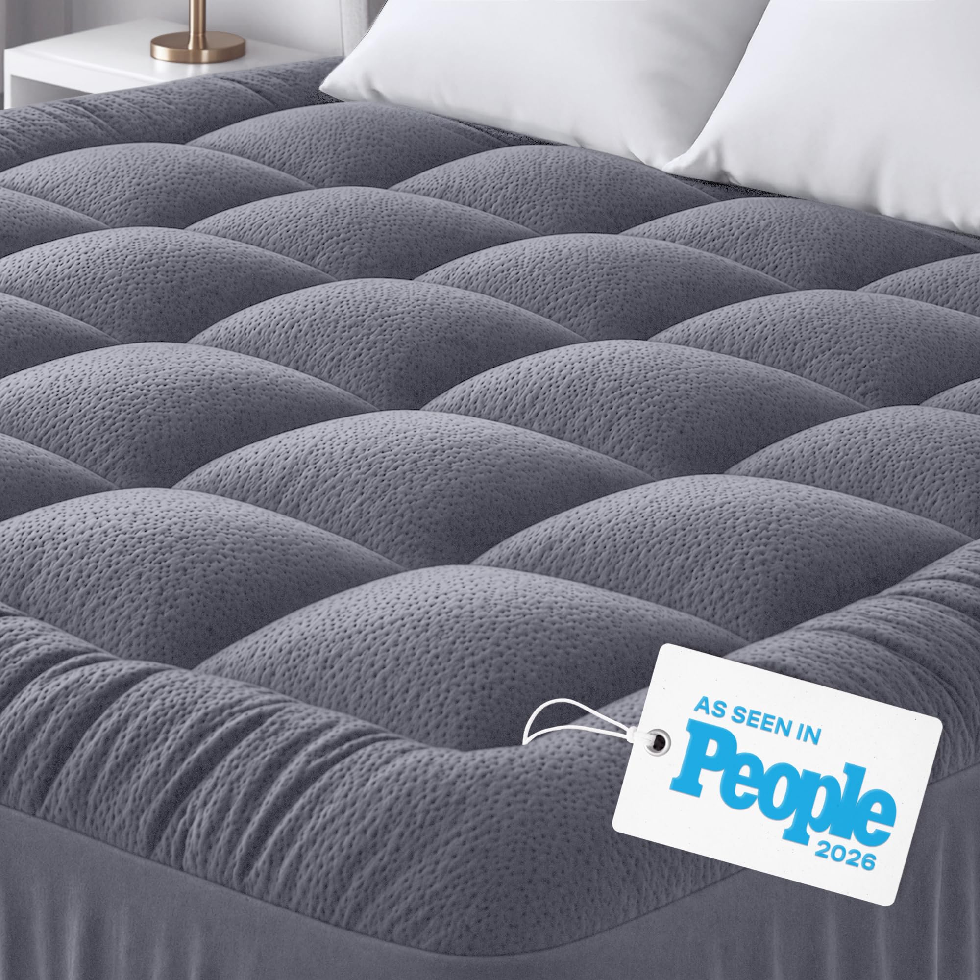 Niagara Sleep Solution Ultra Soft Queen Size Mattress Topper - Viscose Made from Bamboo Pillow Top Mattress Pad for Back Pain Relief - Naturally Cooling for Hot Sleepers, Green