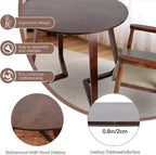 Solid Wood Round Dining Table 35" - Mid Century Modern Style Space Saving Design as Living Room/Dining Room/Kitchen/Meeting/Coffee Table,Easy to Assemble