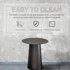 ALOADECOR W17.7 Modern and Contemporary Matte Black Single Round Coffee Table Sturdy Iron Base Elegant Design for Living Room Bedroom and Office Decor