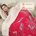 Coperta Elettrica Riscaldata Plaid con 5 Livelli di Riscaldamento e Spegnimento Automatico dopo 4 Ore, Plaid Riscaldato 50"x60" con Certificazione ETL e FCC per Casa e Ufficio, Lavabile in Lavatrice, Grigio Scuro